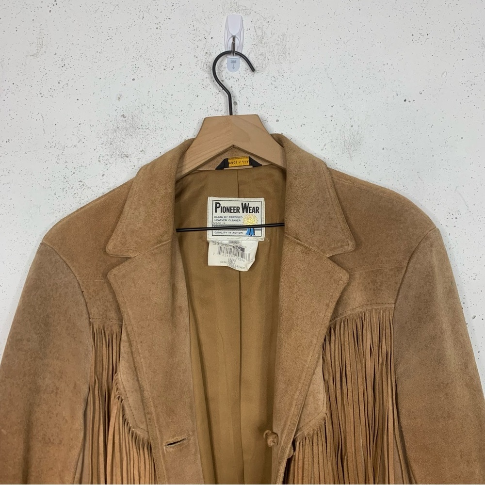 Pioneer Wear Suede Leather Fringe Blazer Jacket Size 10 - Picture 2 of 15